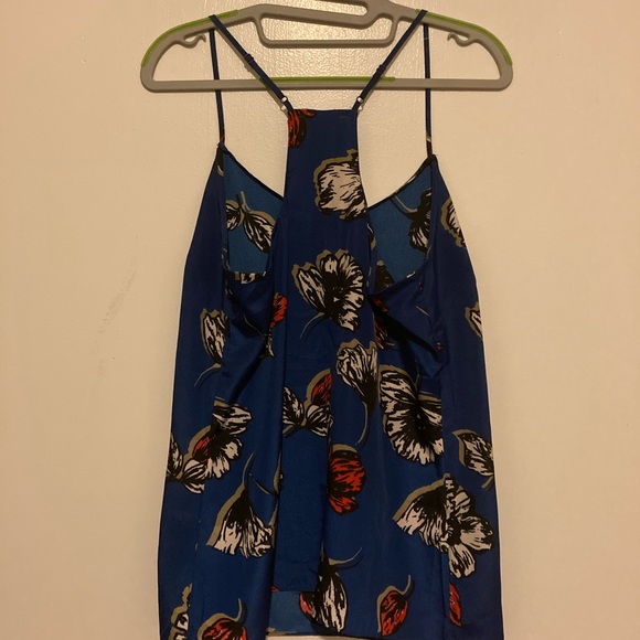 J CREW Silky Blue Floral Tank Top Size 6 - Picture 4 of 6